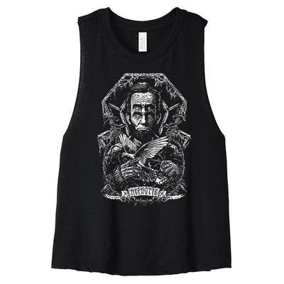 Abraham Lincoln Eye Twisting Portrait Women's Racerback Cropped Tank