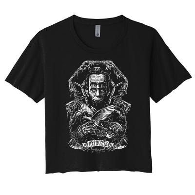 Abraham Lincoln Eye Twisting Portrait Women's Crop Top Tee