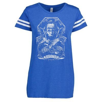 Abraham Lincoln Eye Twisting Portrait Enza Ladies Jersey Football T-Shirt