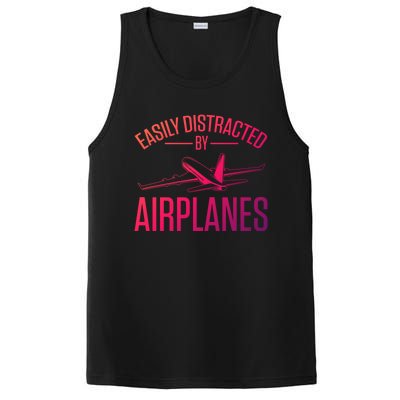 Airplane Lovers Easily Distracted By Airplanes Meaningful Gift PosiCharge Competitor Tank