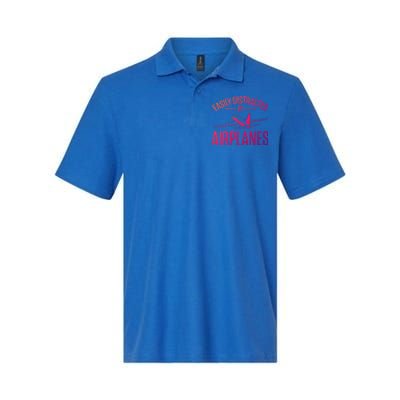 Airplane Lovers Easily Distracted By Airplanes Meaningful Gift Softstyle Adult Sport Polo