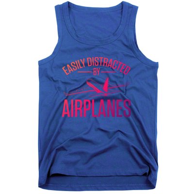 Airplane Lovers Easily Distracted By Airplanes Meaningful Gift Tank Top