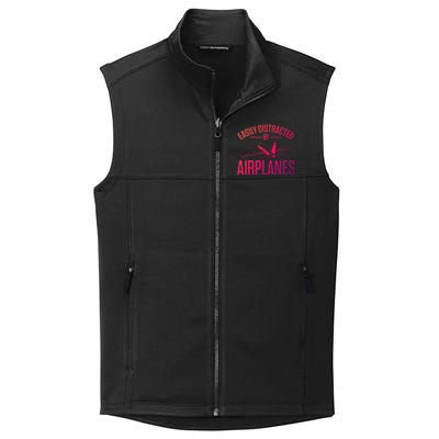 Airplane Lovers Easily Distracted By Airplanes Meaningful Gift Collective Smooth Fleece Vest