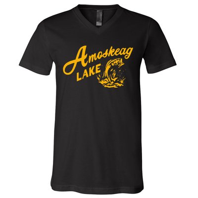 Amoskeag Lake Essential Fishing V-Neck T-Shirt