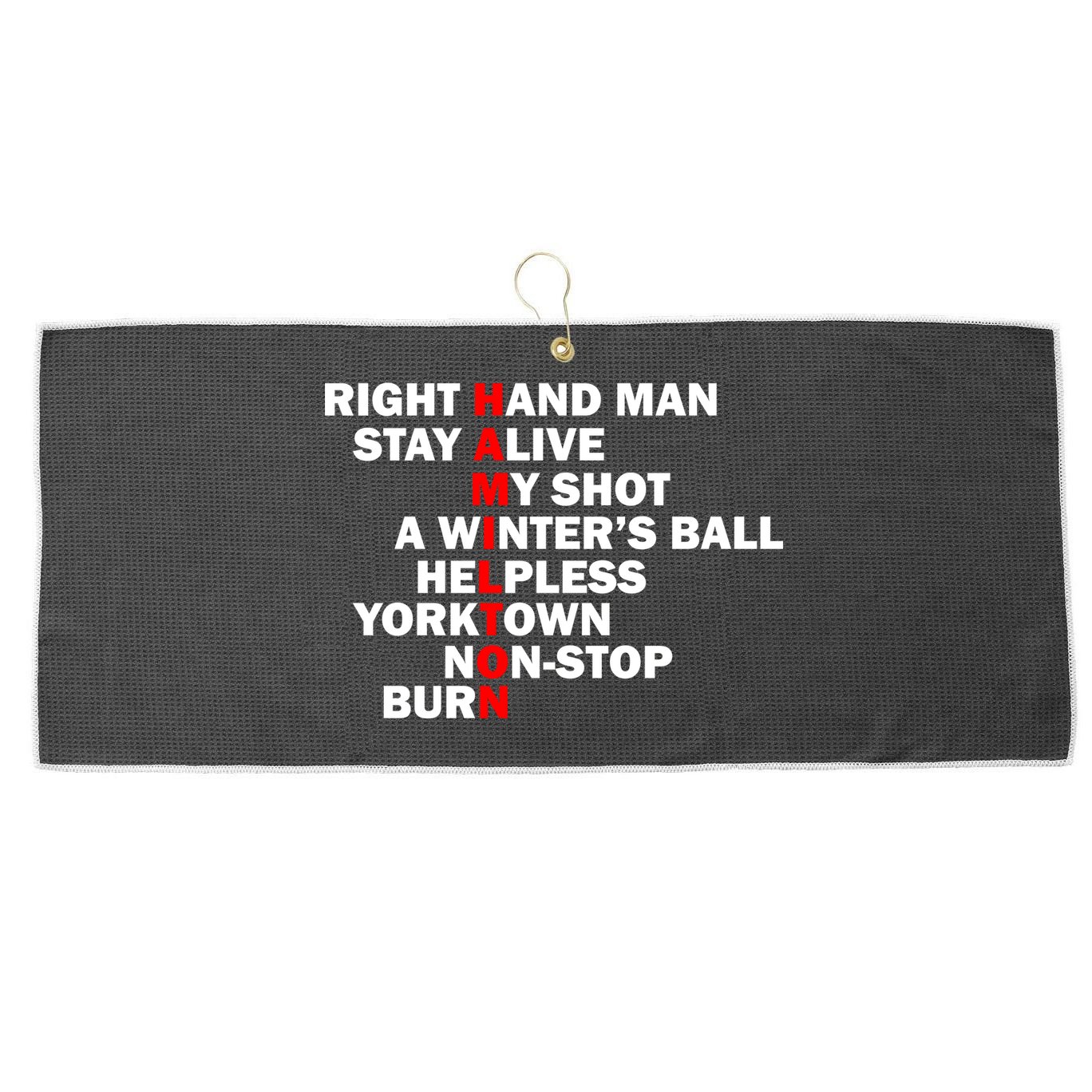 Alexander Hamilton Large Microfiber Waffle Golf Towel