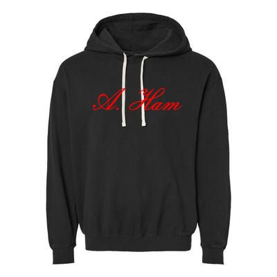 Alexander Hamilton A. Ham Red Script Logo Garment-Dyed Fleece Hoodie