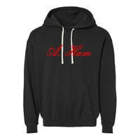 Alexander Hamilton A. Ham Red Script Logo Garment-Dyed Fleece Hoodie
