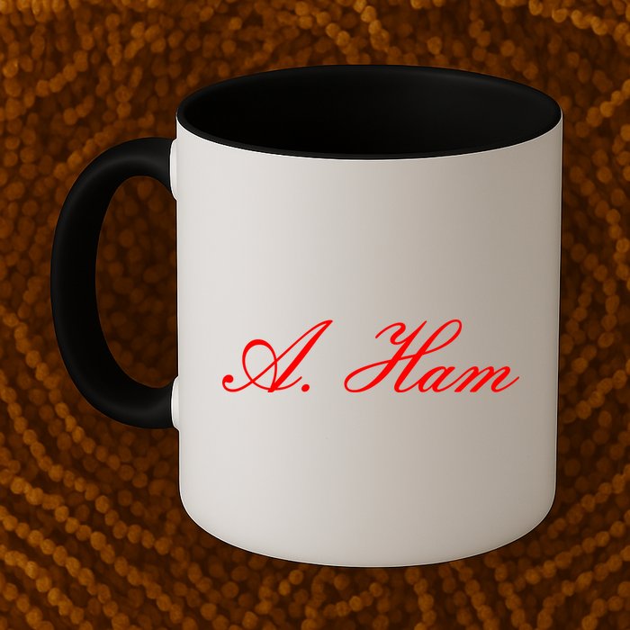 Alexander Hamilton A. Ham Red Script Logo Mug