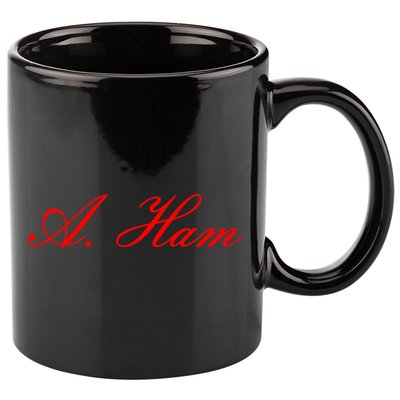 Alexander Hamilton A. Ham Red Script Logo 11oz C Handle Ceramic Mug