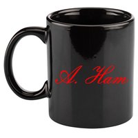 Alexander Hamilton A. Ham Red Script Logo 11oz C Handle Ceramic Mug