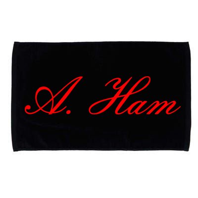 Alexander Hamilton A. Ham Red Script Logo Microfiber Hand Towel