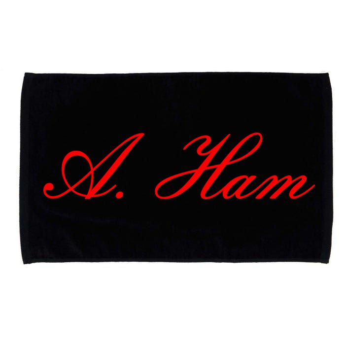Alexander Hamilton A. Ham Red Script Logo Microfiber Hand Towel