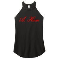 Alexander Hamilton A. Ham Red Script Logo Women's Perfect Tri Rocker Tank
