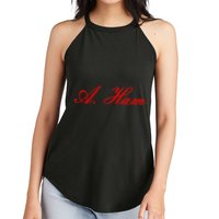 Alexander Hamilton A. Ham Red Script Logo Women's Perfect Tri Rocker Tank