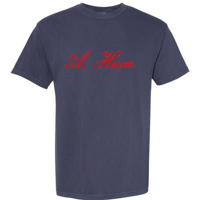 Alexander Hamilton A. Ham Red Script Logo Garment-Dyed Heavyweight T-Shirt