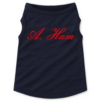 Alexander Hamilton A. Ham Red Script Logo Doggie Tank