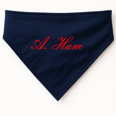 Alexander Hamilton A. Ham Red Script Logo USA-Made Doggie Bandana