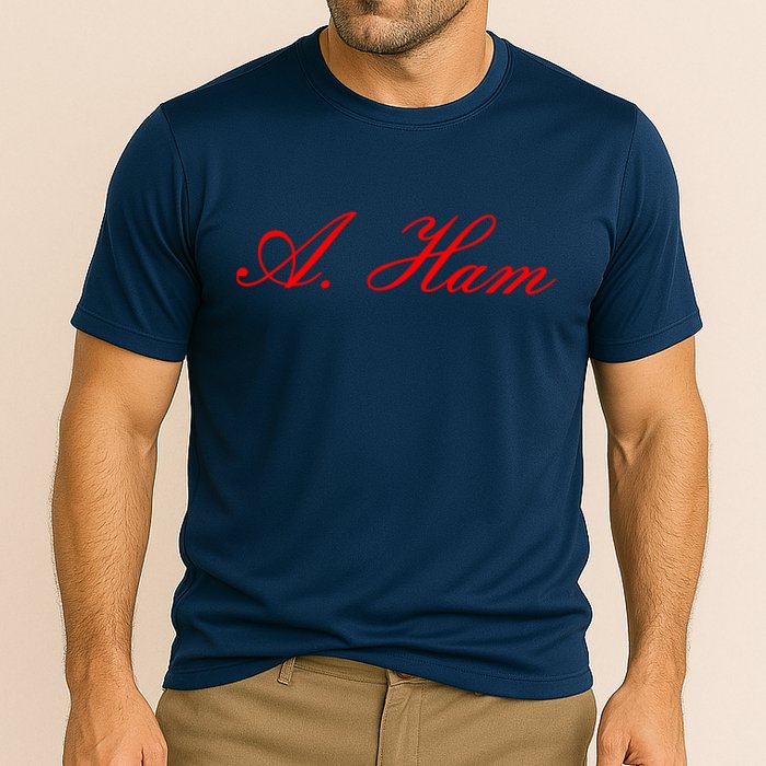 Alexander Hamilton A. Ham Red Script Logo Performance Shirt