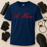 Alexander Hamilton A. Ham Red Script Logo Performance Shirt