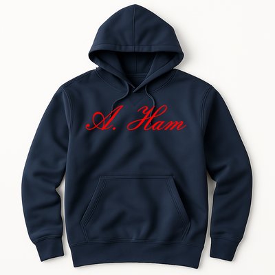 Alexander Hamilton A. Ham Red Script Logo Hoodie