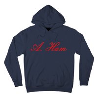 Alexander Hamilton A. Ham Red Script Logo Hoodie