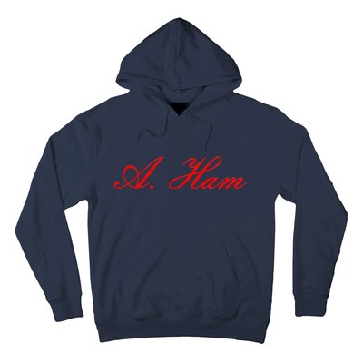 Alexander Hamilton A. Ham Red Script Logo Hoodie