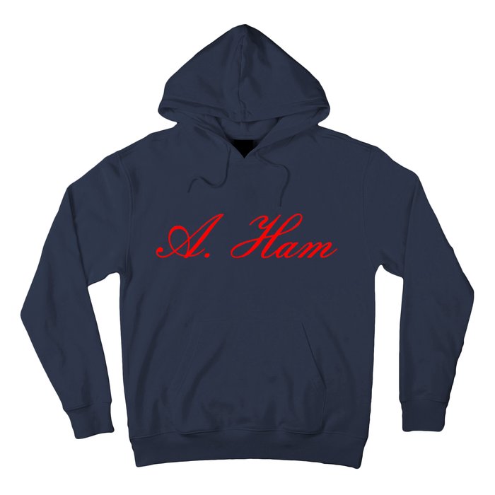 Alexander Hamilton A. Ham Red Script Logo Hoodie