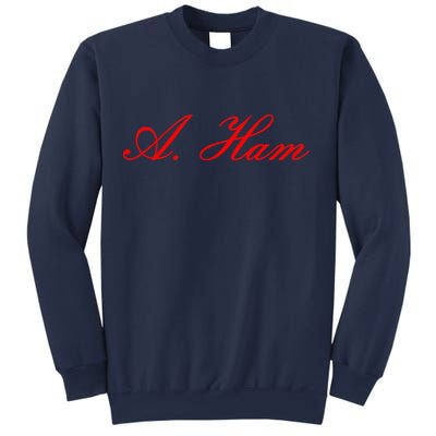 Alexander Hamilton A. Ham Red Script Logo Sweatshirt