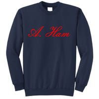 Alexander Hamilton A. Ham Red Script Logo Sweatshirt