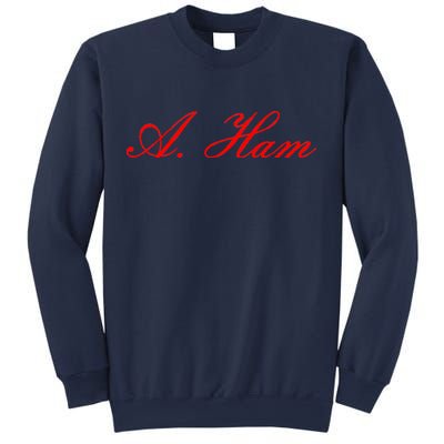 Alexander Hamilton A. Ham Red Script Logo Sweatshirt