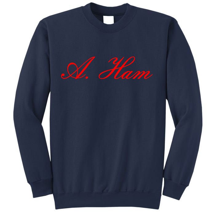 Alexander Hamilton A. Ham Red Script Logo Sweatshirt