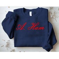 Alexander Hamilton A. Ham Red Script Logo Sweatshirt