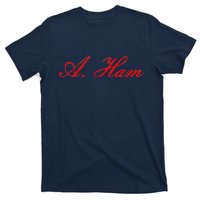 Alexander Hamilton A. Ham Red Script Logo T-Shirt