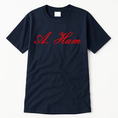 Alexander Hamilton A. Ham Red Script Logo Tall T-Shirt