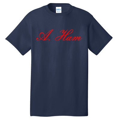 Alexander Hamilton A. Ham Red Script Logo Tall T-Shirt