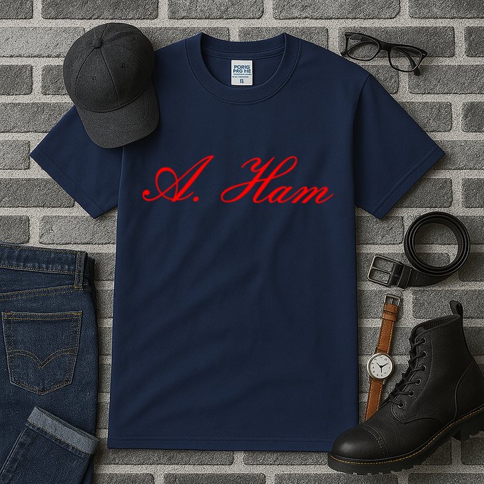 Alexander Hamilton A. Ham Red Script Logo Tall T-Shirt