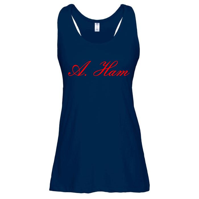 Alexander Hamilton A. Ham Red Script Logo Ladies Essential Flowy Tank