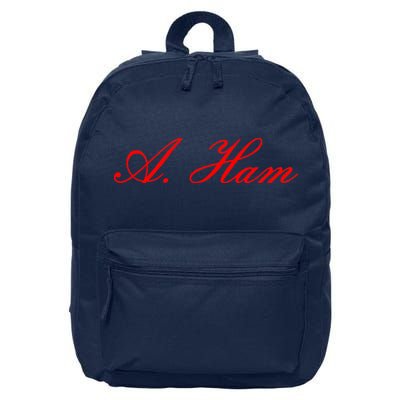 Alexander Hamilton A. Ham Red Script Logo 16 in Basic Backpack