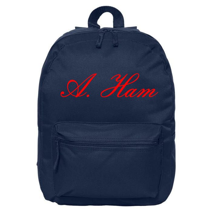 Alexander Hamilton A. Ham Red Script Logo 16 in Basic Backpack
