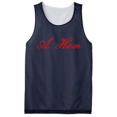 Alexander Hamilton A. Ham Red Script Logo Mesh Reversible Basketball Jersey Tank