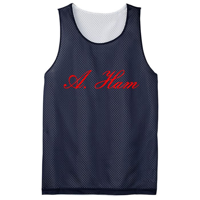 Alexander Hamilton A. Ham Red Script Logo Mesh Reversible Basketball Jersey Tank