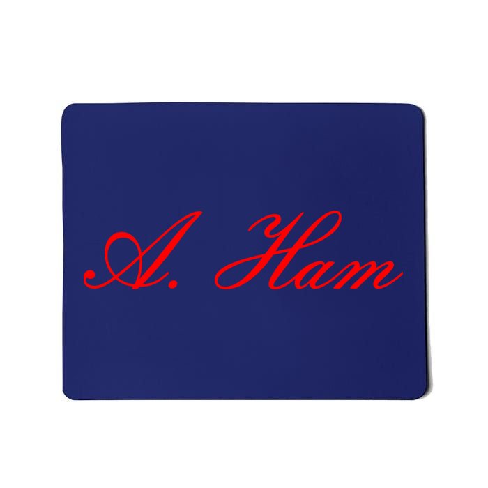 Alexander Hamilton A. Ham Red Script Logo Mousepad