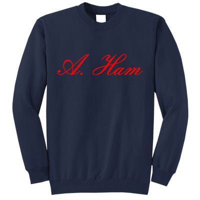 Alexander Hamilton A. Ham Red Script Logo Tall Sweatshirt