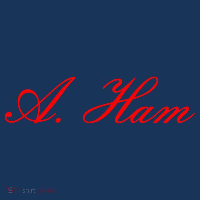 Alexander Hamilton A. Ham Red Script Logo Sustainable Knit Beanie