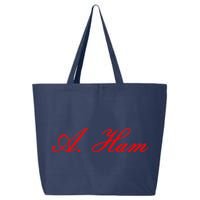 Alexander Hamilton A. Ham Red Script Logo 25L Jumbo Tote