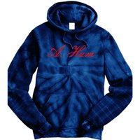 Alexander Hamilton A. Ham Red Script Logo Tie Dye Hoodie