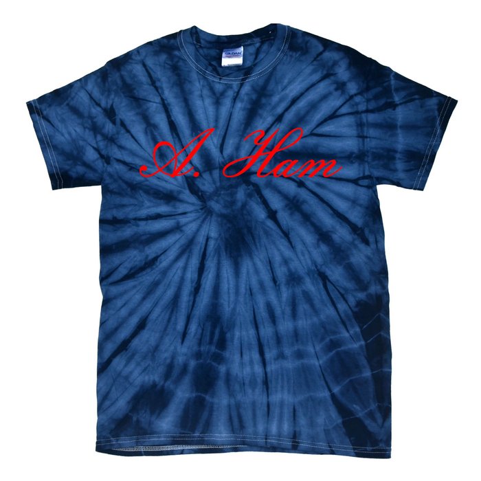 Alexander Hamilton A. Ham Red Script Logo Tie-Dye T-Shirt