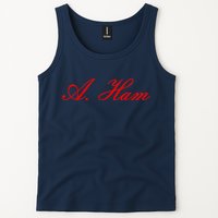 Alexander Hamilton A. Ham Red Script Logo Tank Top