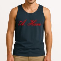 Alexander Hamilton A. Ham Red Script Logo Tank Top
