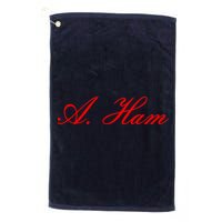 Alexander Hamilton A. Ham Red Script Logo Golf Towel